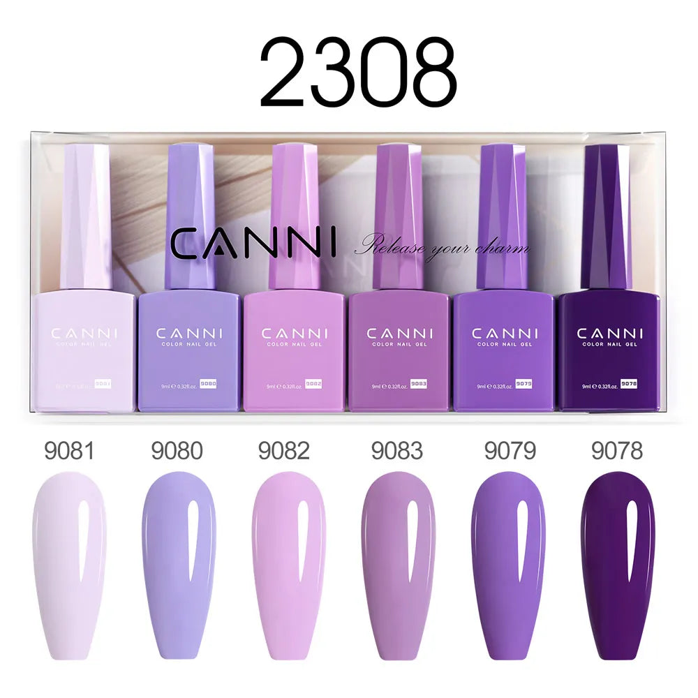 CANNI Nail Gel Polish Set Upgraded HEMA FREE Summer Nails Smooth Texture Ultra Gloss Top Coat Pigmented Gel Soak off UV LED Gel