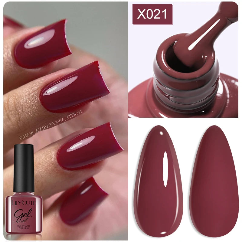 LILYCUTE 8ml Pink Dried Flower Gel Nail Polish Natural Flower Fairy Nail Art Gel Soak Off UV LED Painting Varnish For Nails DIY