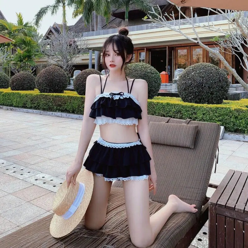 Angel Cake Tiered Ruffle Bikini Set
