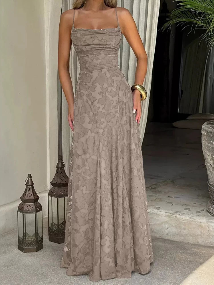 Floral Embroidery Maxi Dress