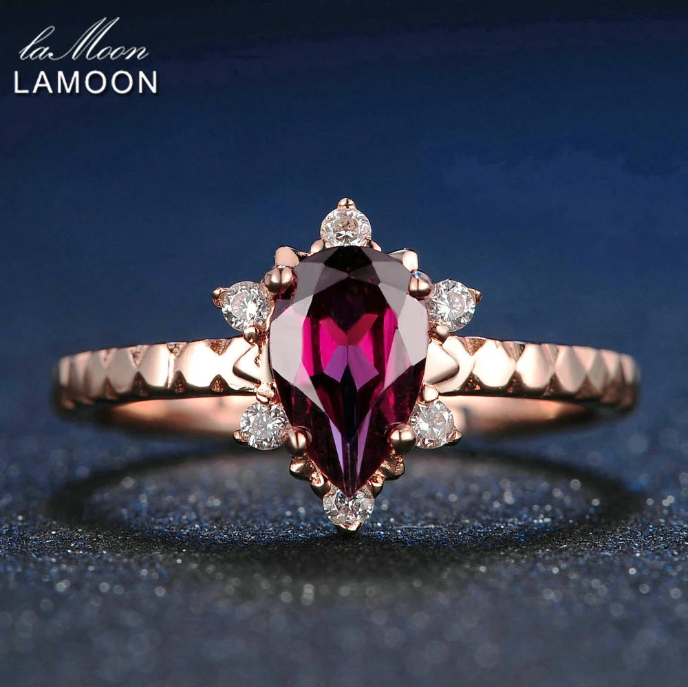 925 Sterling Silver Ring Garnet Gemstones Ring