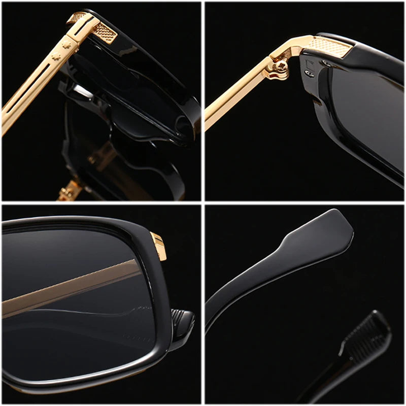 SHAUNA Retro Double Bridges Pilot Sunglasses