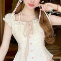 Sweetheart Lace Corset Top & Tiered Skirt Set