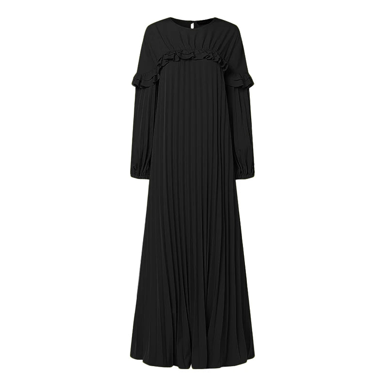 Long Sleeve Pleated Sundress