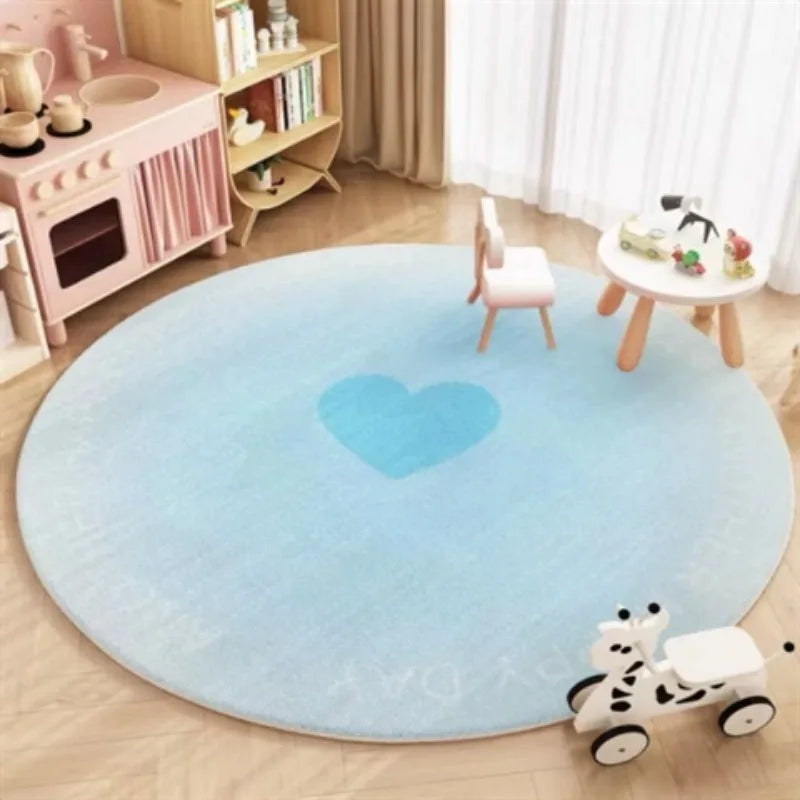 Gradient Color Round Heart Rug