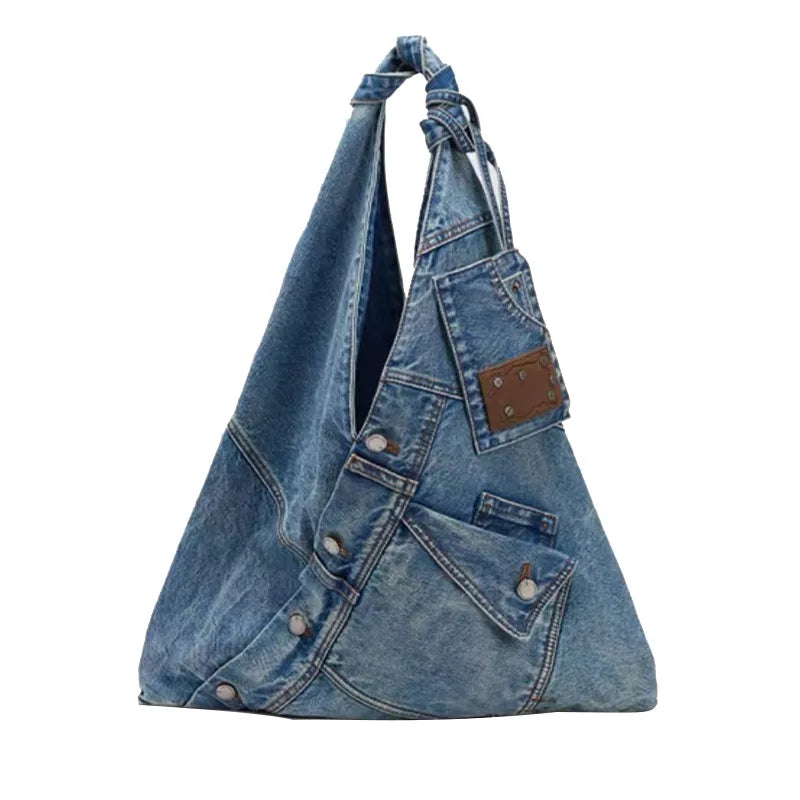 Washed Denim Handbag