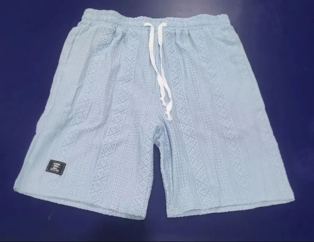 メンズジャカードカジュアルショーツ サマー原宿無地スウェットパンツ ファッションメンズショートパンツ レトロメンズ服 ルーパスストリートウェア新作