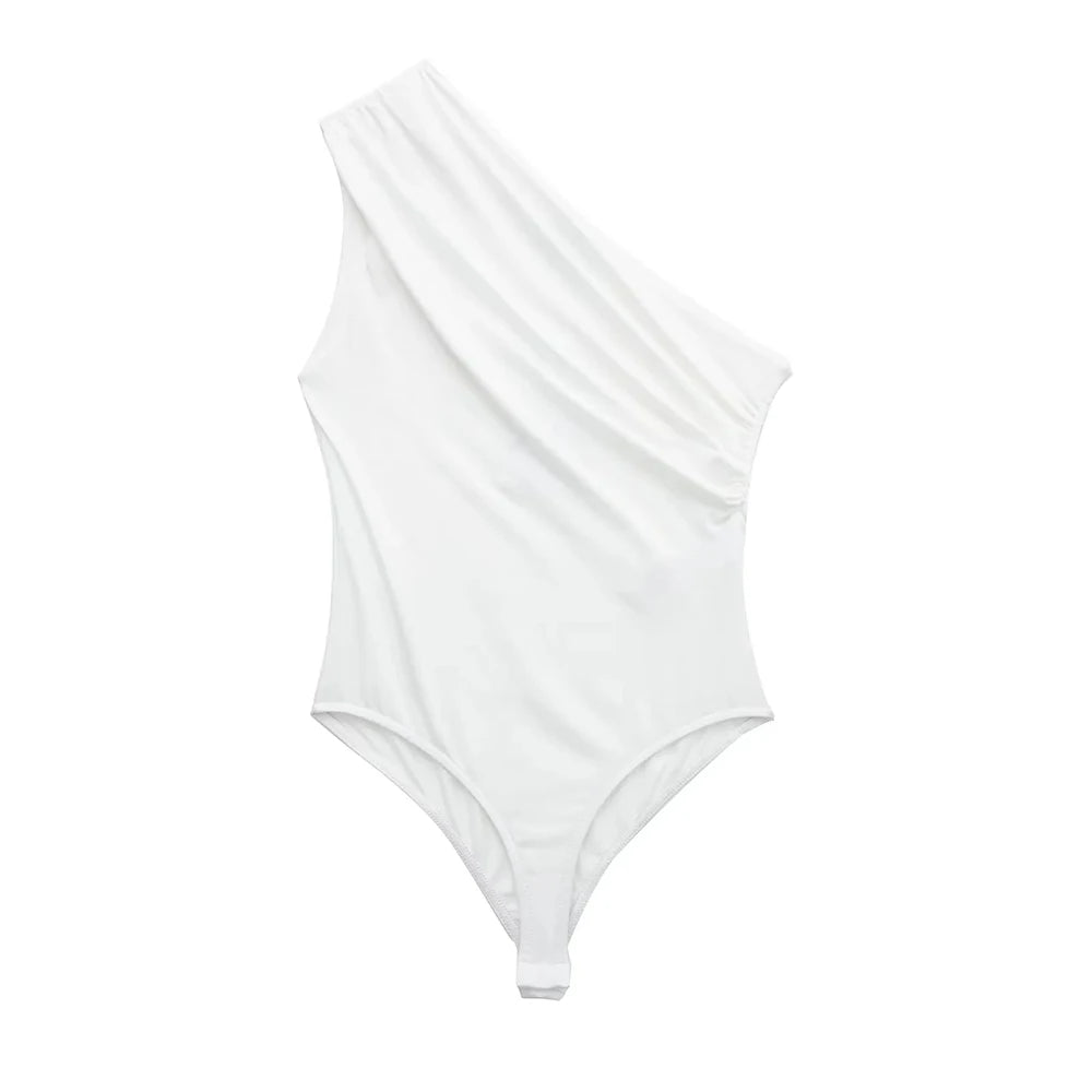 Ruched Asymmetric Bodysuits
