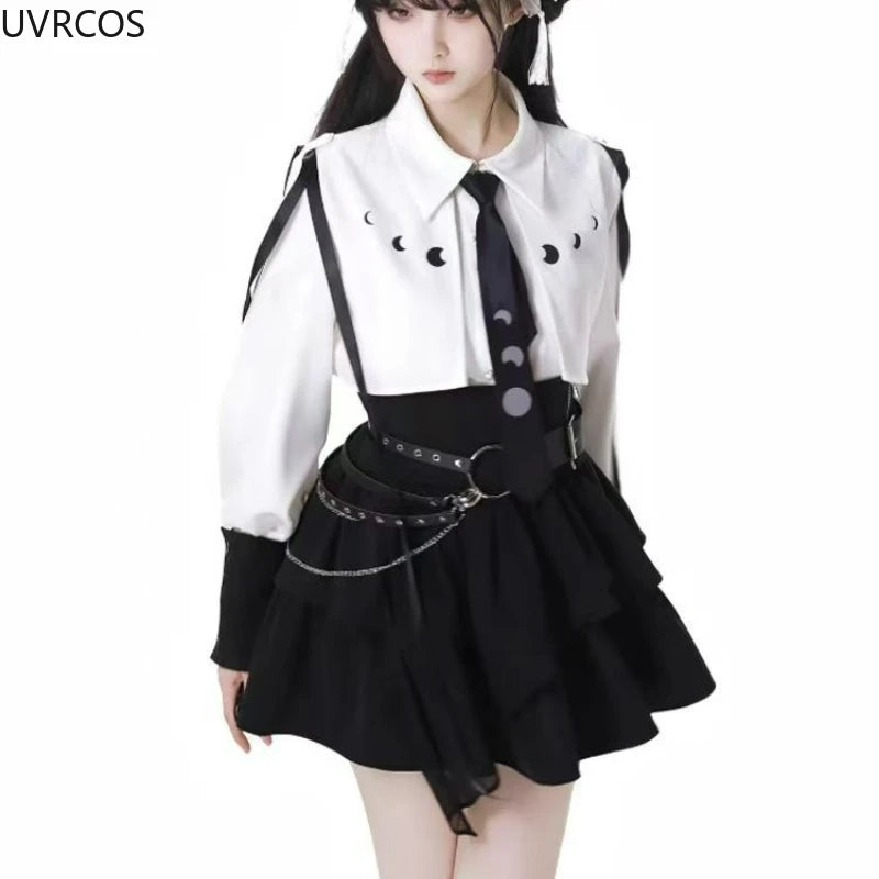 Shirt + Slim Mini Pleated Skirt Set