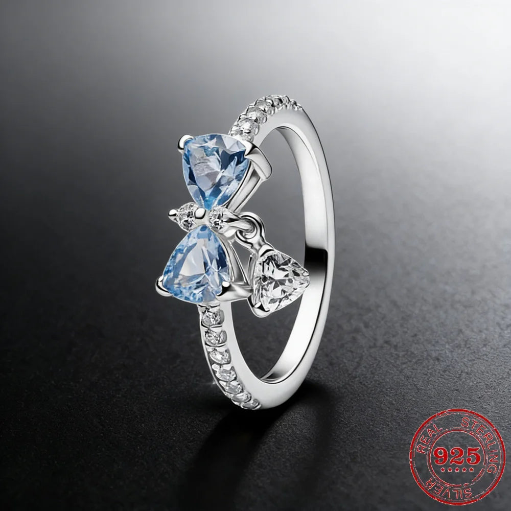 925 Sterling Silver Heart Moissanite Ring