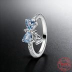 925 Sterling Silver Heart Moissanite Ring
