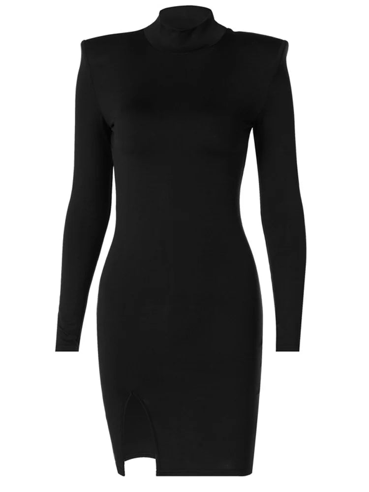 Long Sleeve Bodycon Solid Mini Dress