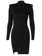 Long Sleeve Bodycon Solid Mini Dress