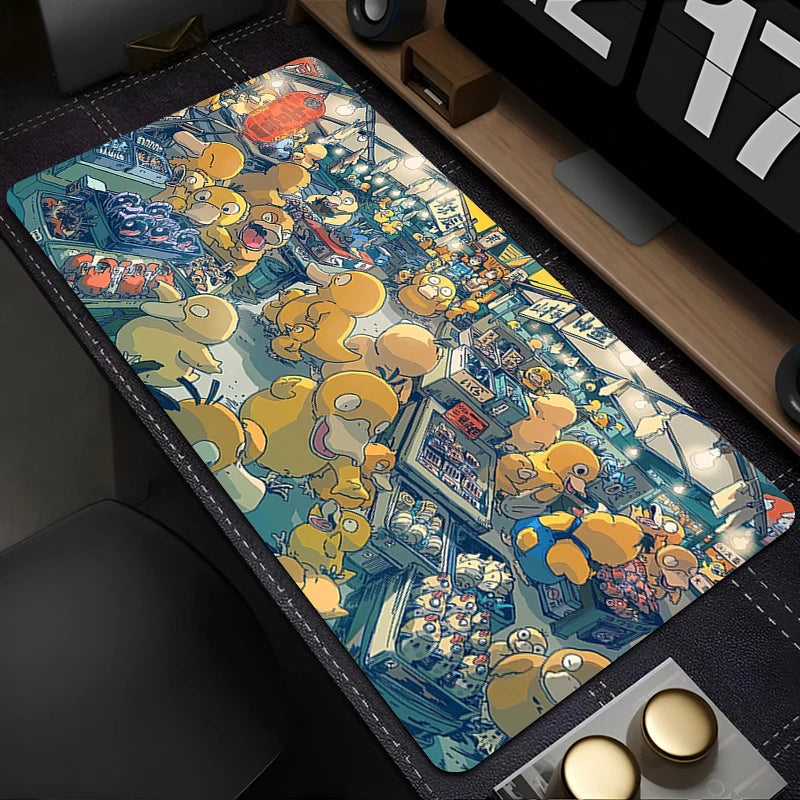 Mouse Pad Pokemon Psyduck 90x40cm rubber table Large Gamer Desk mat Computer Keyboard Pad XXL gaming accessories carpet mousepad