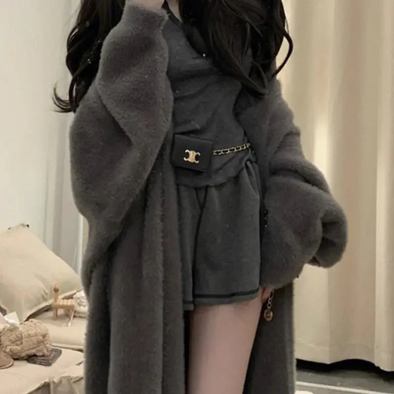 Imitation Mink Fur Cardigan