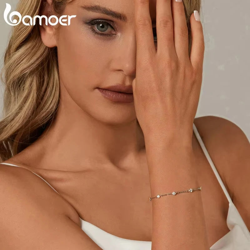 925 Sterling Silver Bezel Setting Starry Moissanite Bracelet