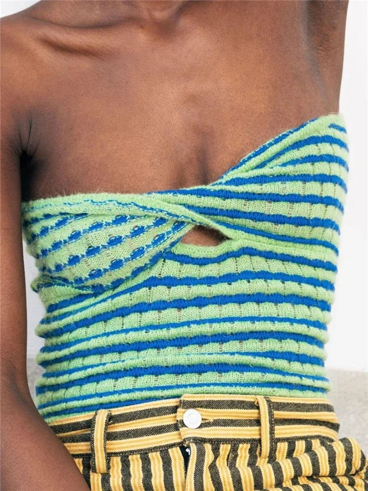 Tossy Off Shoulder Knit Tube Top