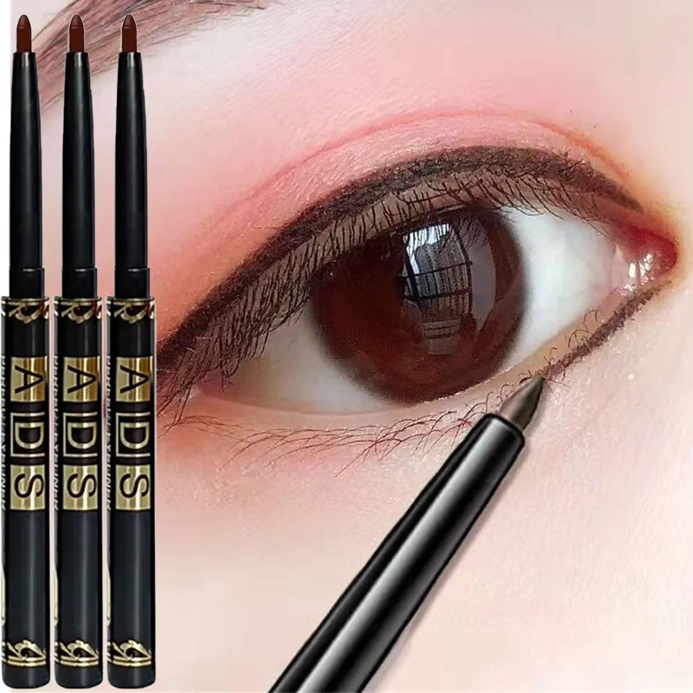 3Pcs Automatic Retractable Eyeliner Gel Pen Smooth Application High-Pigment Matte Waterproof Lasting Under Eye Glue Makeup