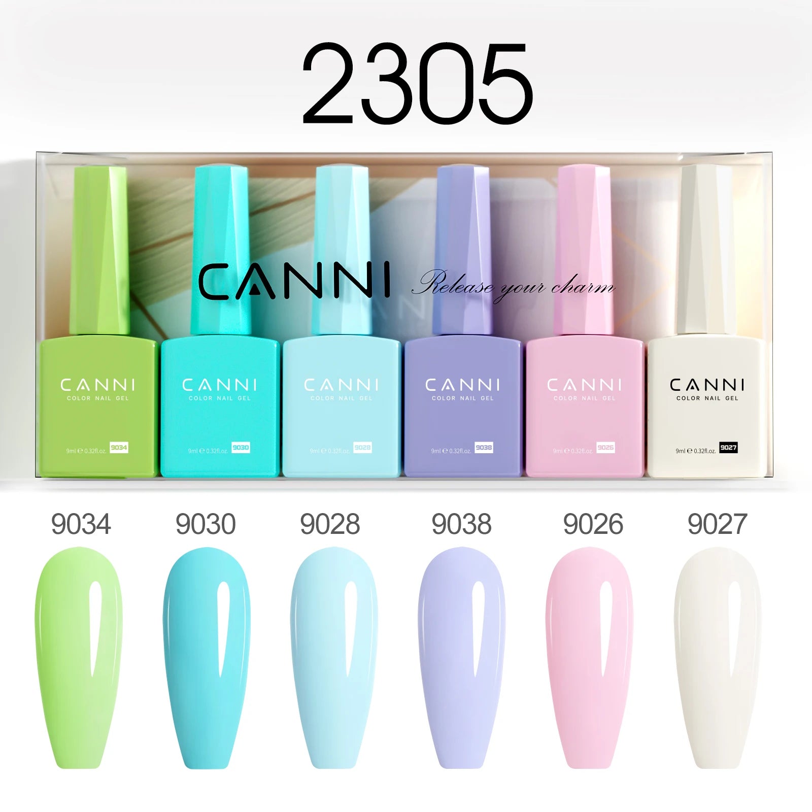 CANNI Nail Gel Polish Set Upgraded HEMA FREE Summer Nails Smooth Texture Ultra Gloss Top Coat Pigmented Gel Soak off UV LED Gel