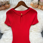 A-Line Knitted Short Dress