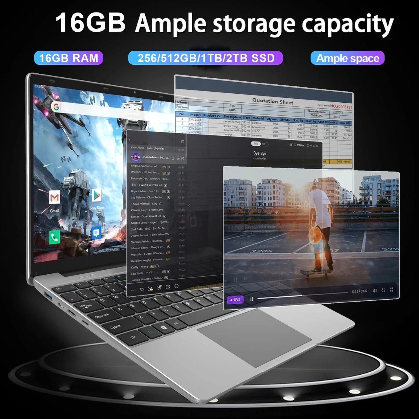 Gaming Windows 11 Pro Laptops Intel Core I9-10980HK 16GB RAM 1TB SSD Office Gamer Study Notebook Computer PC