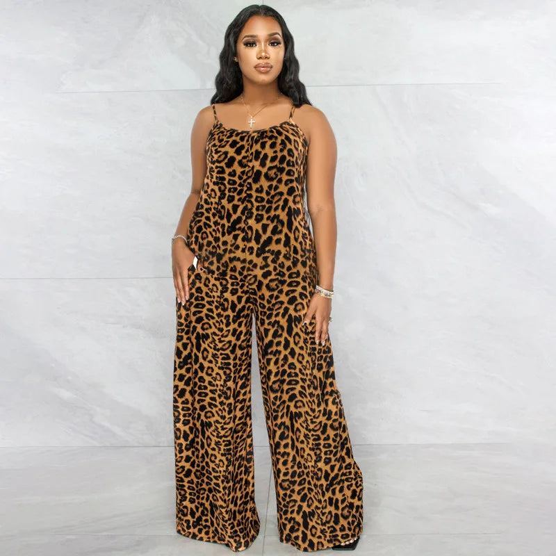 Leopard Print Camisole Jumpsuit