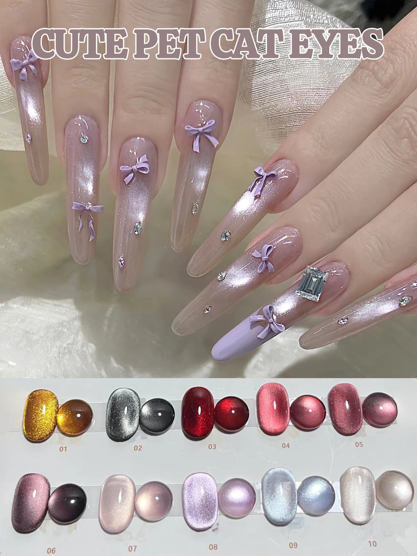 WS 1Pcs 10ML 2026 New Dragon Fruit Cat Eye Gel - Ultra-Bright Magnetic Polish with Diamond Sparkle Effect
