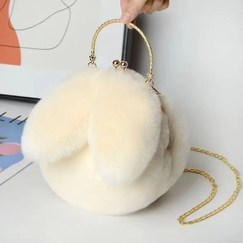 Rabbit Ear Plush Chain Bag