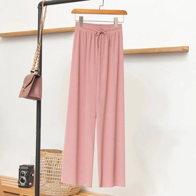 Ice Silk Light Wide Leg Pants