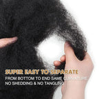 Tight Afro Kinky Bulk Human Hair for Dreadlock Extensions 100% Human Hair 30G/1 Pack 8 Inch Natural Repair Extensions for Braids