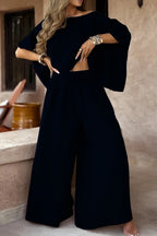 Oversize Loose Top Wide-leg Pants Set