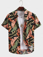 Short Sleeved Shirt With Lapel Button Up
