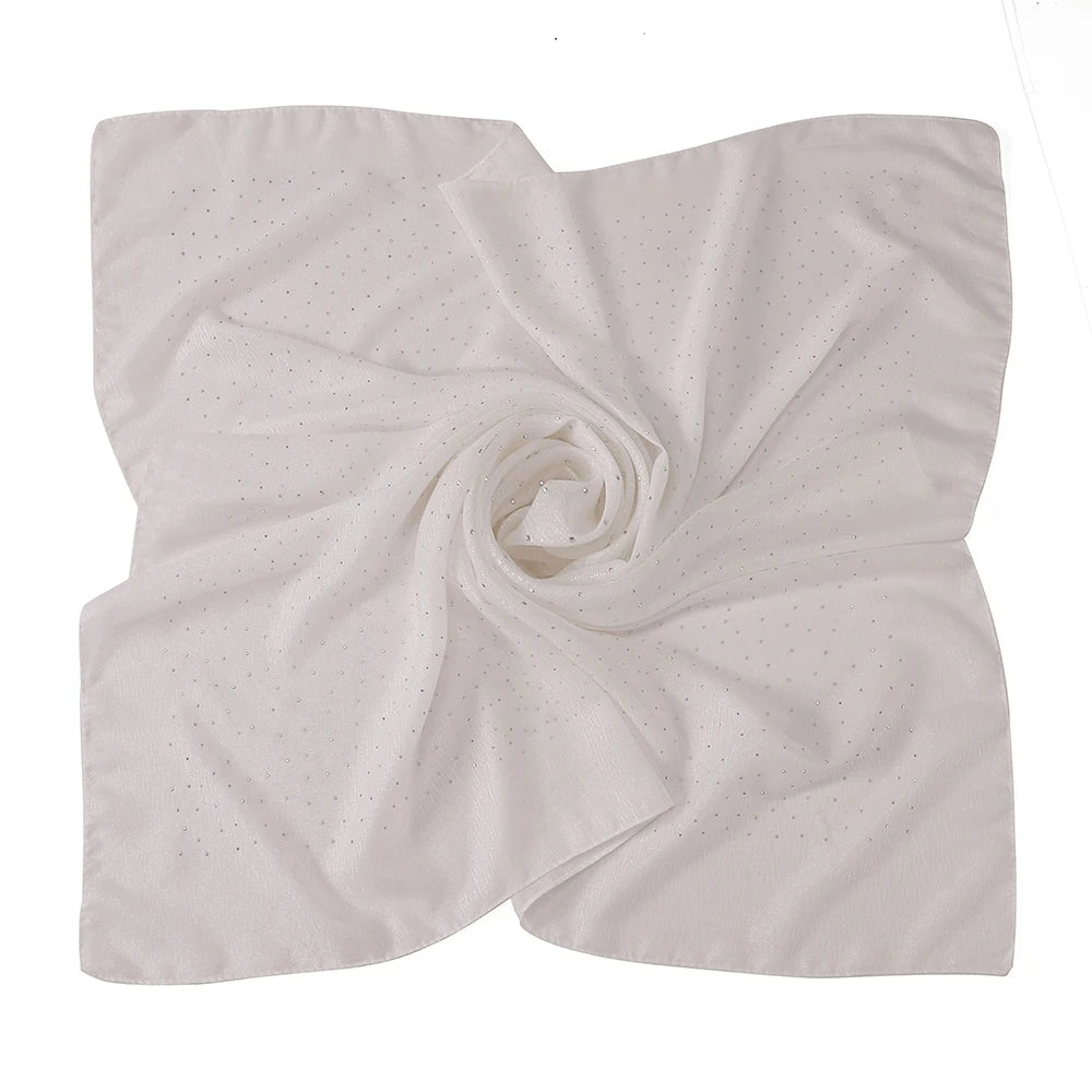 New Muslim Chiffon Square Hijab Premium Rhinestone Scarf Malaysia Shawl Plain Muslim Wraps Soft Turban Headband Shawl Supplier