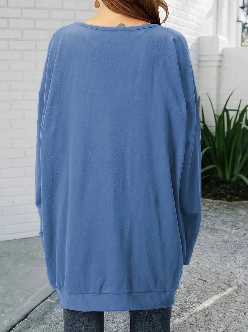 Round Neck Loose Casual Tops