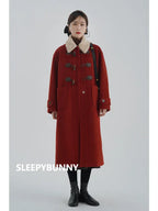 Lamb Wool Collar Duffle Coat
