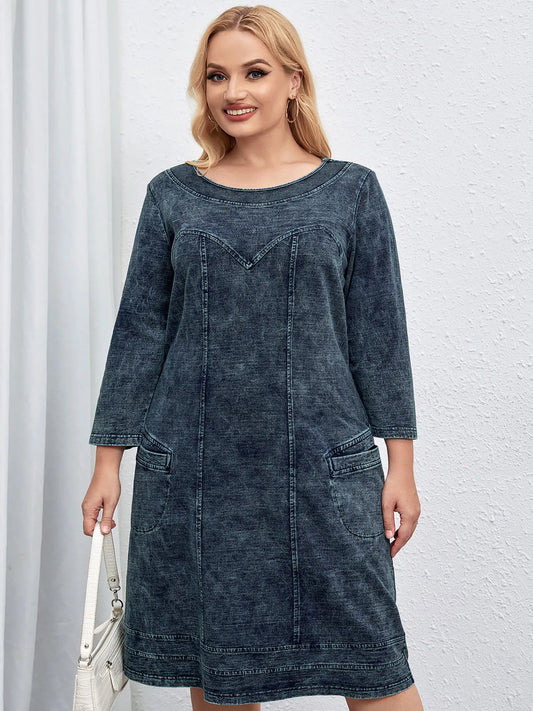 Knitted Denim Dress