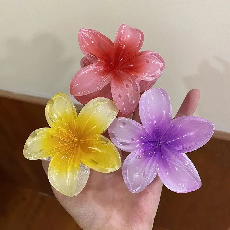 2026 New Vacation Egg Flower Hair Clips Hawaii Beach Claws Bohemian Hairpin for Girls Dopamine Y2k Hair Accessory