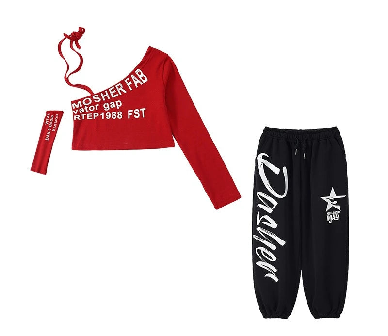 Off Shoulder Crop Top Jogger Pants Set
