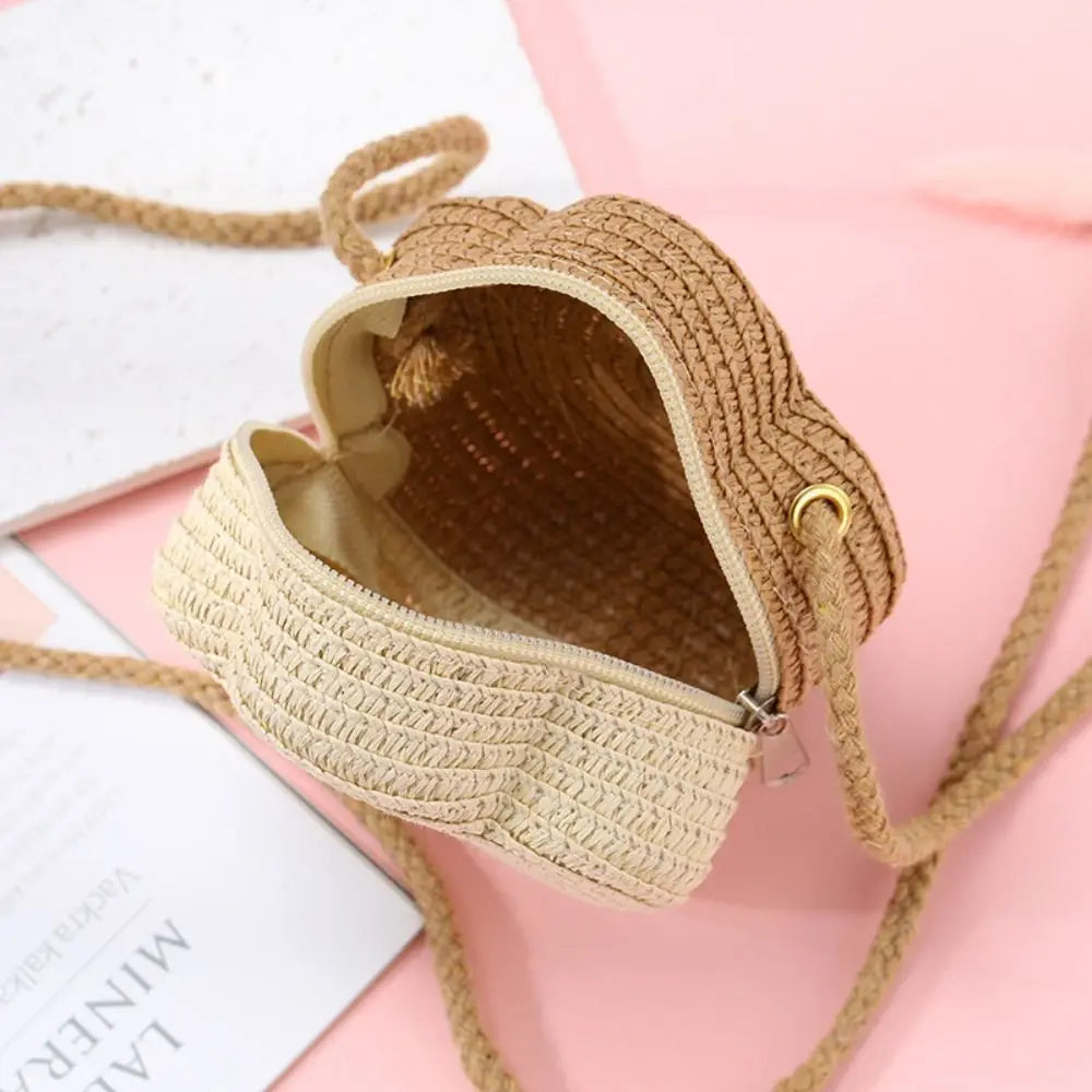 Flower Woven Crossbody Bag