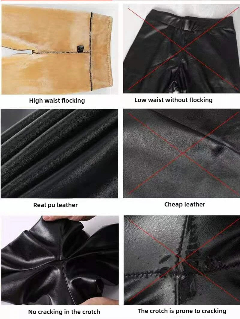 Thermal Faux Leather Leggings