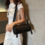 Diamond-Quilted Cylinder Bag