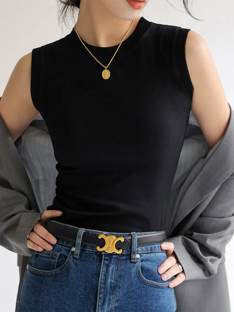 Round Neck Basic Sleeveless Tank