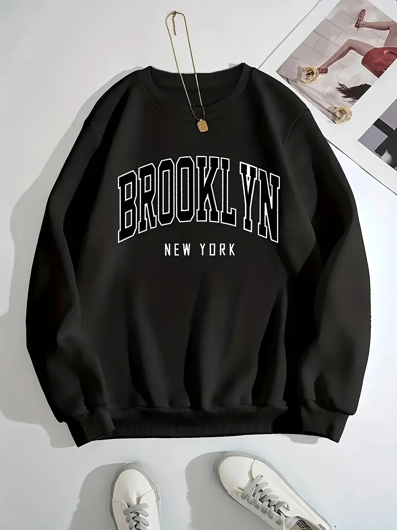 BROOKLYN Print Pullover Sweatshirt