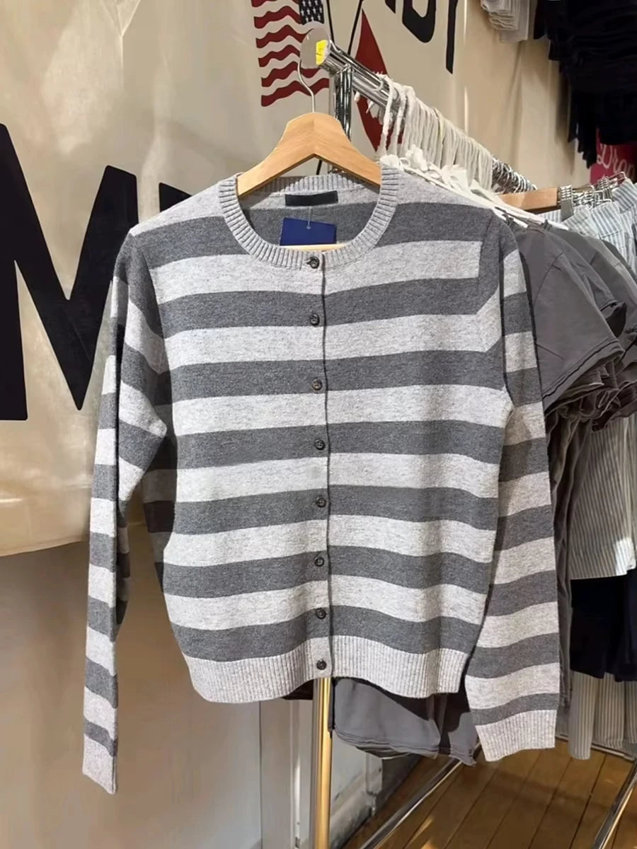 Diamond Jacquard Button Cardigan