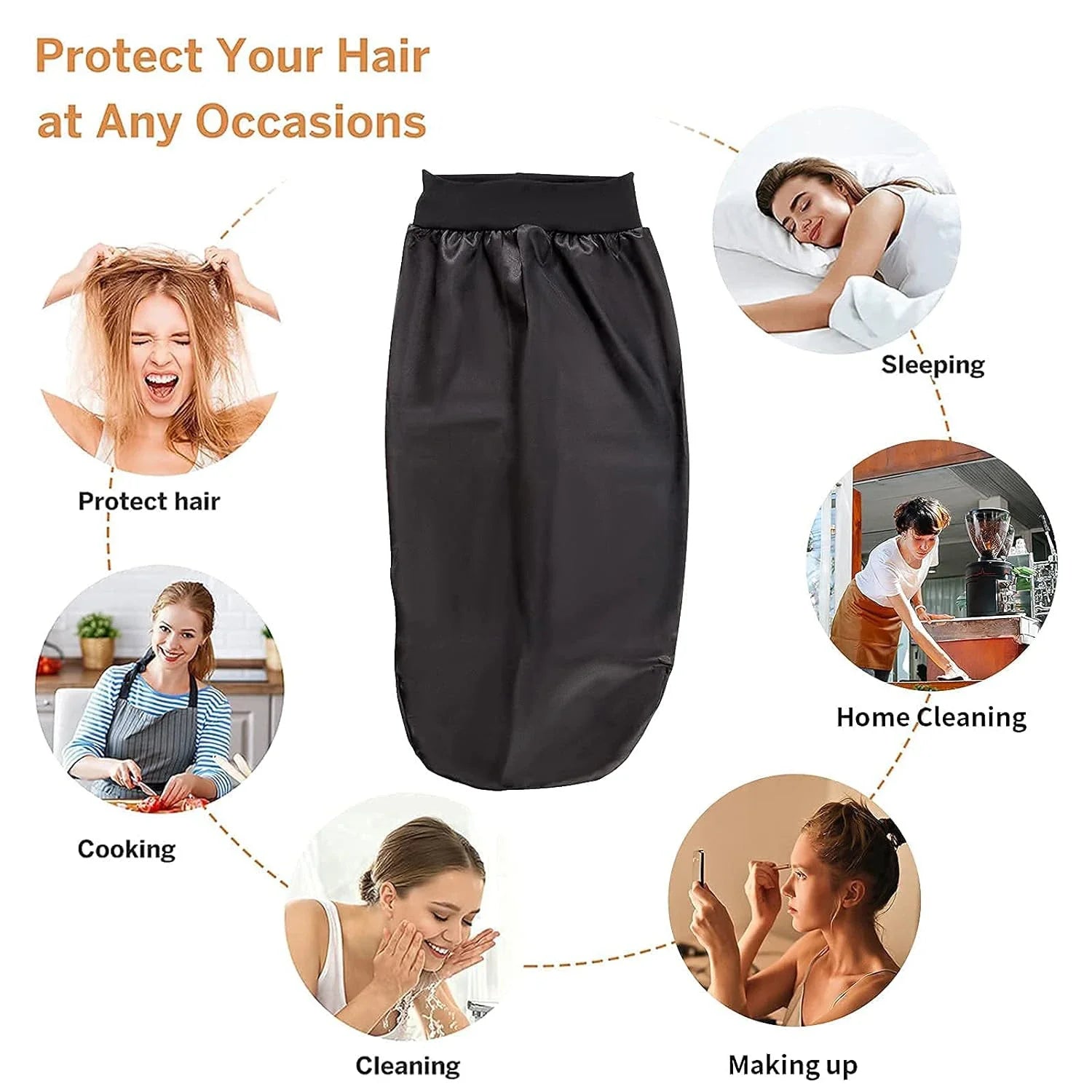 Extra Large Long Satin Sleep Bonnet