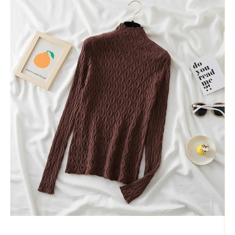 Long Sleeve Turtleneck Knitted Top