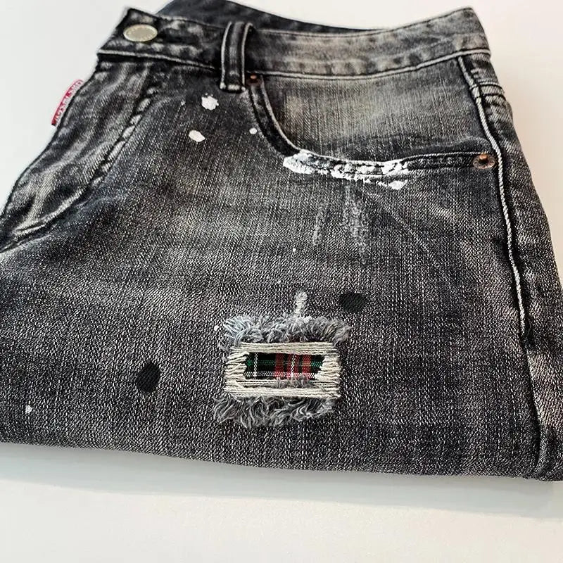 Distressed Denim Shorts