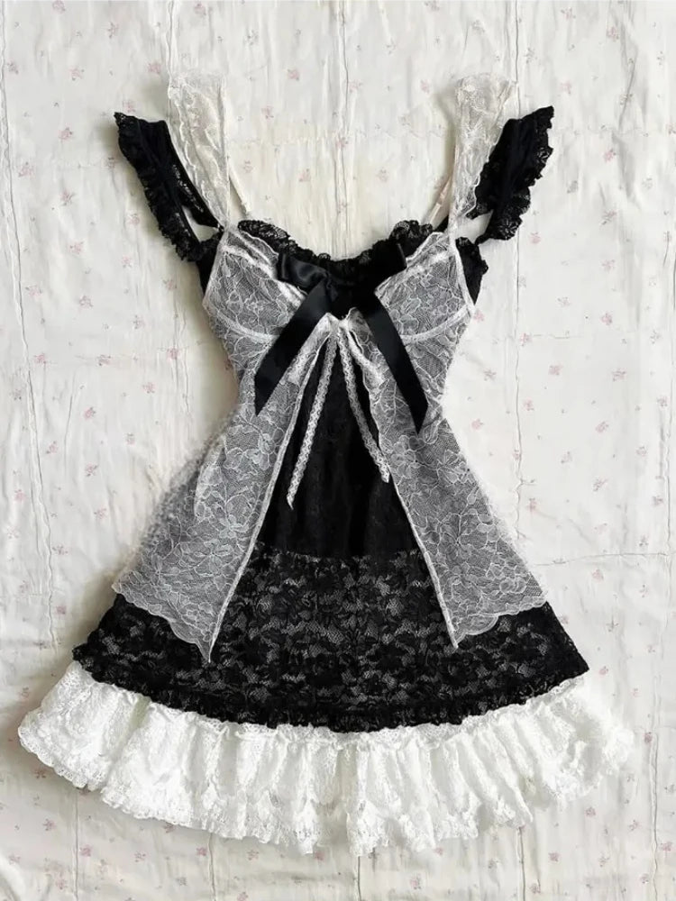 Floral Lace Babydoll Mini Dress