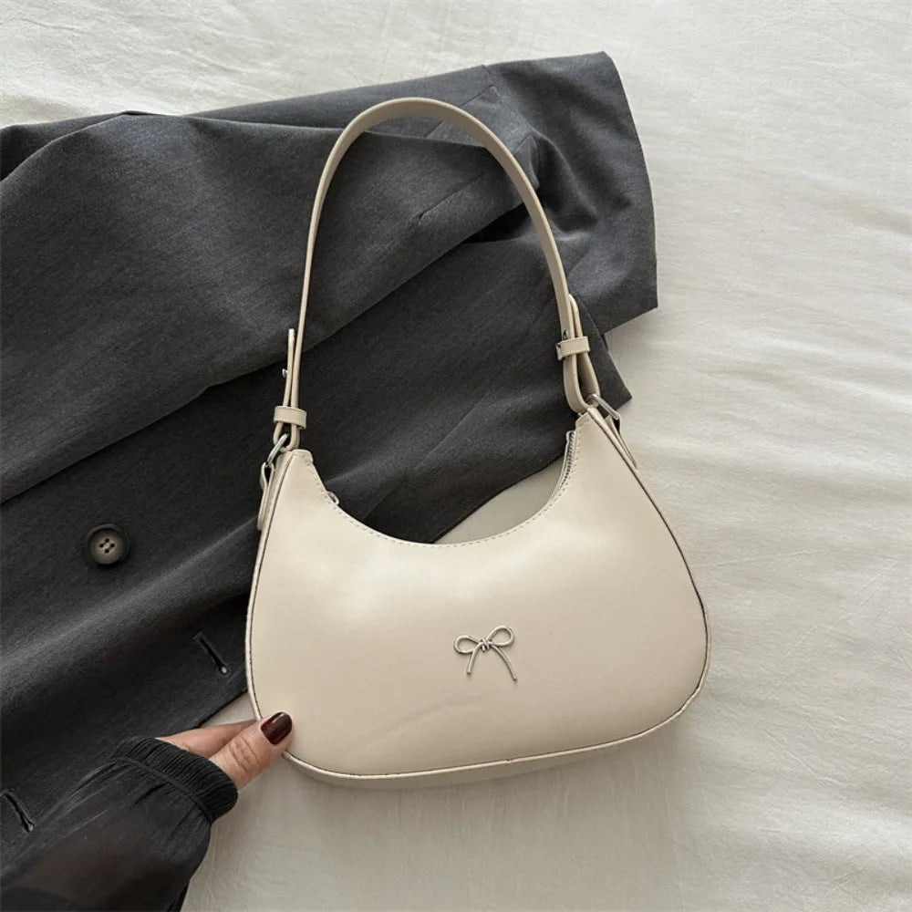 Bowknot PU Leather Handbag