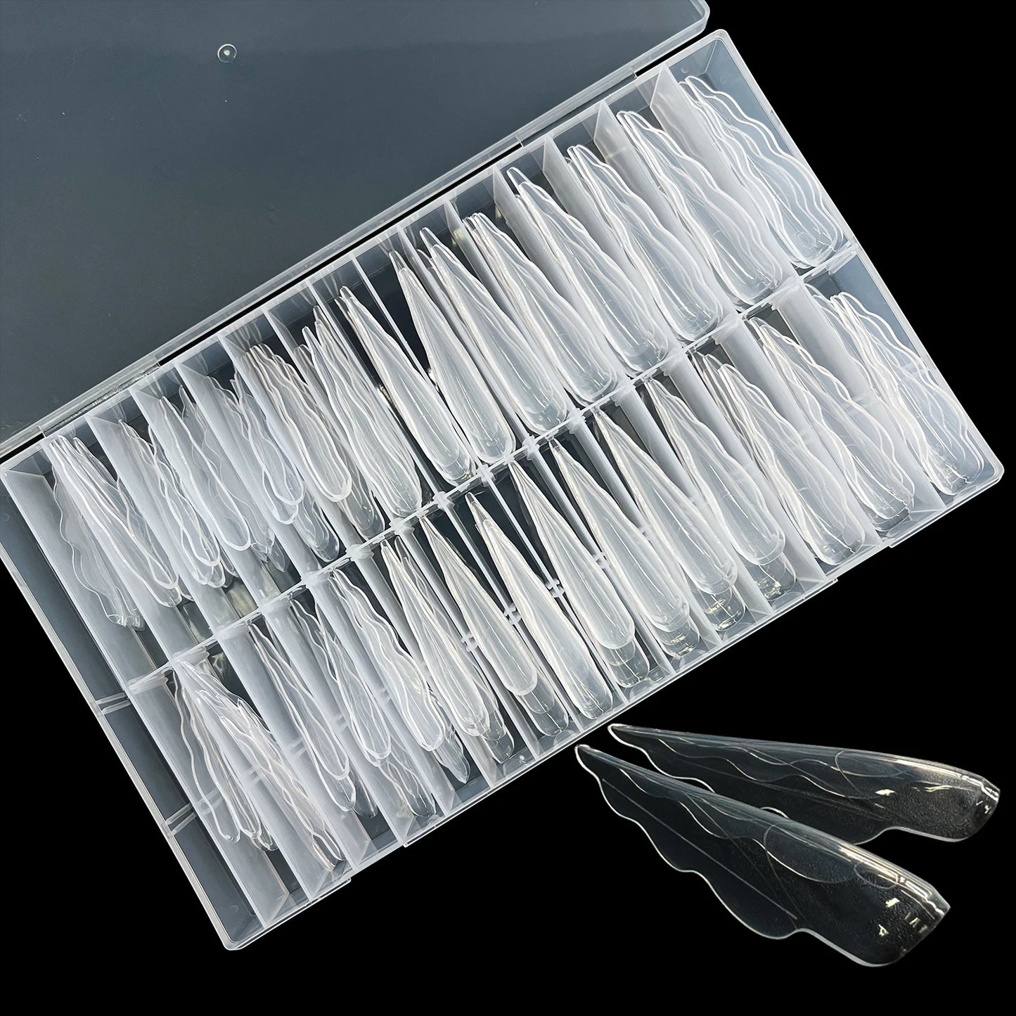 140/150pcs Extra-Long Butterfly Wing Nail Dual Forms Acrylic False Nail Tips Quick Building UV Gel Mold Nail Extension Top Forms
